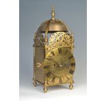 A late 17th century brass lantern clock, signed "John Barnett at Ye Dyall in Lothbury Londini