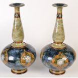 A pair of Royal Doulton stoneware onion form vases,