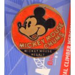 A Mickey Mouse Weekly Chums badge, two Liverpool and North Wales S.S. Co. Ltd buttons etc.