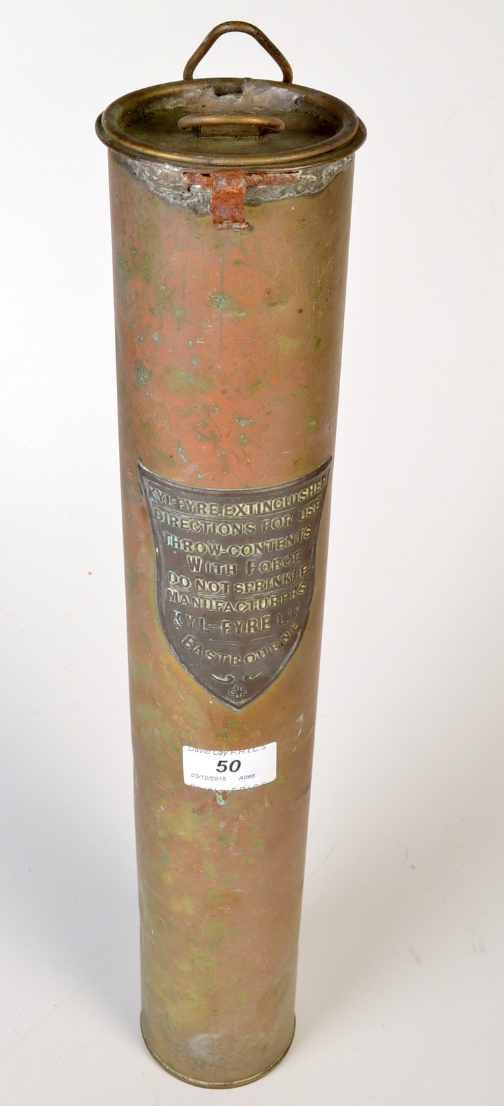 A early 20th century Kyl-Fyre extinguisher,