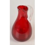 A Whitefriars small red jug, height 12cm.