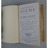 Travers H: Miscellaneous Poems and Translations, York 1740, re-bound in half calf with marbled