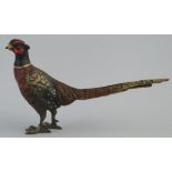 An Austrian cold painted bronze figure of a pheasant, 13cm long