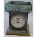 A Negretti & Zambra London Zero-Setting rain gauge, late 19th/early 20th Century with green