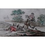 After James Gillray (1757 - 1815), set of four hand coloured engravings entitled "Hounds