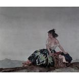 After Sir William Russell Flint (20th Century), "Carmelita", colour print signed on the mount,