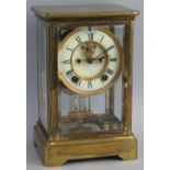A late 19th Century French four glass mantel clock, the eight day movement striking on a single gong