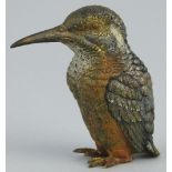 An Austrian cold painted bronze figure of a bird, with a long curved beak, impressed Austria, 8cm