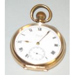 A pocket watch, the top wind movement having white enamelled dial inscribed "Limit" with Roman