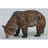 An Austrian cold painted bronze figure of a brown bear, impressed Austria, 7.5cm long