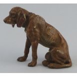 An Austrian cold painted bronze figure of a seated hound, impressed Bergmann amphora mark, 7.5cm