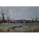 After John King (20th Century), signed limited edition colour print entitled "The Cheshire Beagles",