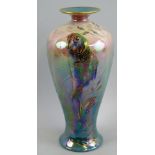 A Shelley Walter Slater vase, of inverted baluster form, the shaded lustre glaze painted and