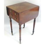A 19th Century mahogany pembroke style work table, with inlaid rosewood banding to the top and