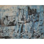 James Neal (1918 - 2011), Castle Study III, signed blue washed pen and ink drawing, titled verso,