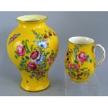 A Royal Worcester vase, of inverted baluster form, transfer printed and enamelled with flowers and