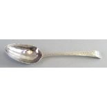 A George III tablespoon, Old English Pattern with bright cut haft and cartouche with initials,