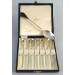 A set of six modernistic teaspoons by Philippa Merriman, cased, Sheffield 1991 and a Philippa