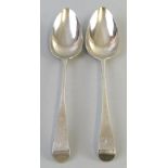 A pair of George III Old English Pattern tablespoons, by Peter, Anne and William Bateman, London