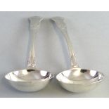 A pair of George IV sauce ladles, Kings pattern, crested, London 1820, 5.89ozs