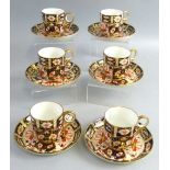 A set of six Royal Crown Derby coffee cups and saucers, pattern number 2451 (12)