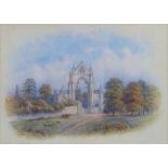 George Fall (1848-1925), "Guisborough Priory", signed watercolour, inscribed verso, 17cm x 26cm,