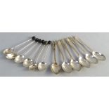 A set of six teaspoons, Howard pattern, Sheffield 1929 and a matched set of six bean end coffee