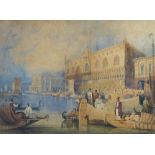 Late 19th/Early 20th century Continental School, Venetian canal scene with figures, gondolas and