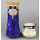 A Royal Doulton squat baluster vase decorated with swags and festoons 4" and an Art Nouveau Royal