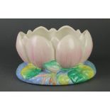 A Clarice Cliff polychrome Lotus bowl 9"