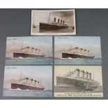 Titanic, 3 J Salmon coloured postcards, 1 with ink to the front Loss of 16,000 lives, a Rotary black