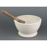 A circular Wedgwood mortar 6" together with pestle