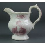 An early 19th Century Staffordshire commemorative reform jug with purple transfer print decoration