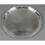 A silver card tray with pie crust rim, Sheffield 1934, 290 grams 8"