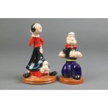 3 Wade figures - Pop Eye 5", Olive Oil and Swee Pee 5 1/2"