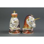 2 Royal Worcester Imari pattern candle snuffers - Queen Elizabeth II Golden Jubilee 1952-2002 in the