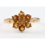 A 9ct gold gem set ring, size M 1/2