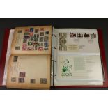 A Mercury blue stamp album containing 5 penny reds and other GB and World stamps together with a