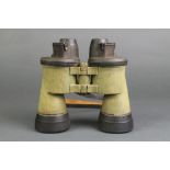A pair of World War Two Zeiss U Boat binoculars with original painted case and rubber protectors,