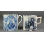 An early 19th Century transfer print commemorative mug - Wellington as Prime Minister 3 1/2"