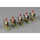 5 various Napoleonic War toy soldiers of mounted French Hussars including 1 officer