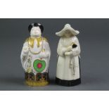 2 Royal Worcester candle snuffers - A Nun 3 1/2" and Mandarin 4"