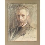 S C 1907, mixed media, portrait study of James Grigor, 20" x 15" together with a signed