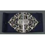 A pierced silver buckle with floral and shell motifs, Birmingham 1999