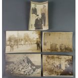 5 First World War period black and white photographs  - 2 x  Armenians hung at Constantinople 3 1/2"