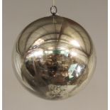 A silvered witches ball 9"