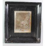 A silvered printing plate Les Hazard Heureux 6 1/2" x 5" contained in an ebonised frameThis lot