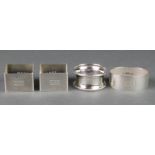 4 silver napkin rings, 84 grams