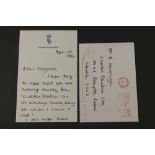 Diana Princess of Wales, a handwritten letter on Kensington Palace notepaper dated 15 April 1987,