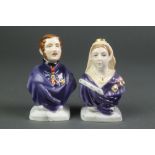 2 Royal Worcester candle snuffers - Queen Victoria and Prince Albert 4", boxed